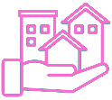 Decorative image, hand holding house